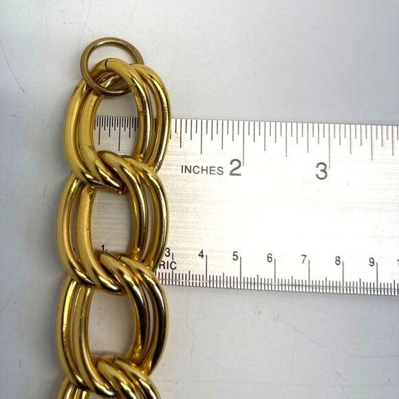 Women's Double Chain Loop Gold Tone Necklace - 21in - Picture 4 of 5